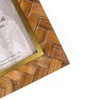 Herringbone Wood Brass Picture Frame