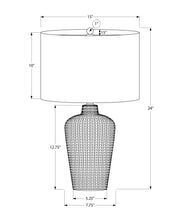 Grid-Impressed Ceramic Table Lamp