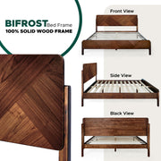 Geometric Parquet Wood Bed Frame