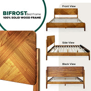 Geometric Parquet Wood Bed Frame