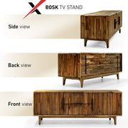 Fluted Acacia Wood TV Stand