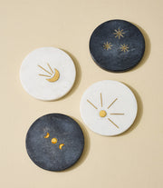 Moon Phase Marble Coaster Set
