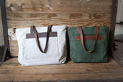 Canvas and Leather Tote Bag