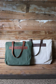 Canvas and Leather Tote Bag