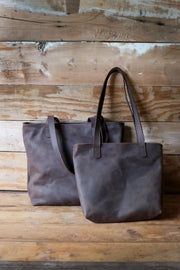 Full-Grain Leather Market Tote