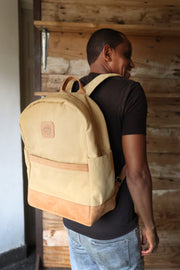 Ripstop Canvas Leather-Base Backpack