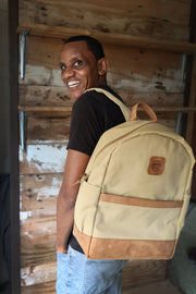 Ripstop Canvas Leather-Base Backpack