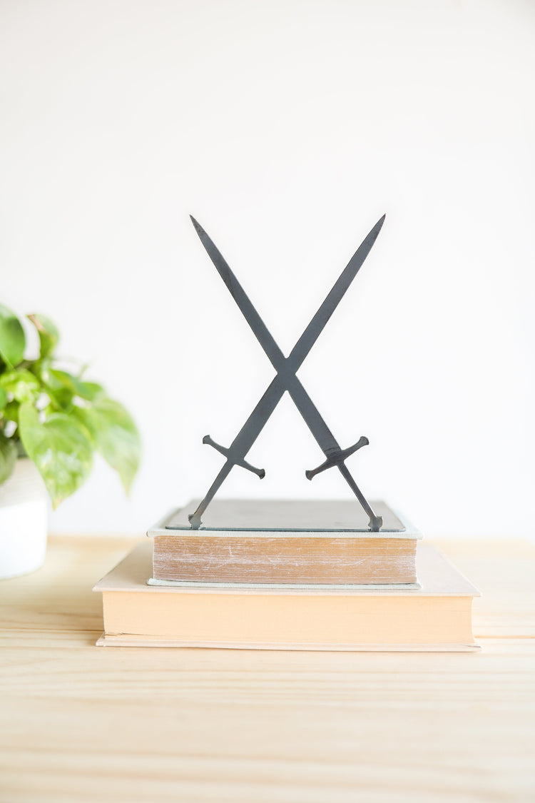 Crossed Sword Steel Bookend