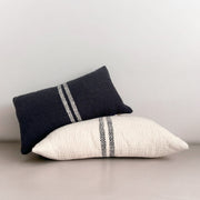 Slub Cotton Chevron-Stripe Lumbar Pillow