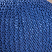 Knitted Cotton Round Pouf Ottoman