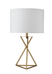 Geometric Matte Gold Metal Table Lamp