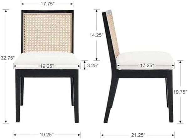 Woven Rattan Sherpa Dining Chairs, Set of Four – dining room set (view 2) | Roost & Roam