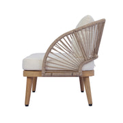 Rope-Woven Acacia Outdoor Club Chair