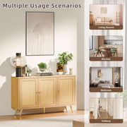 Rattan Door Natural Finish Buffet Pair – buffet (view 8) | Roost & Roam