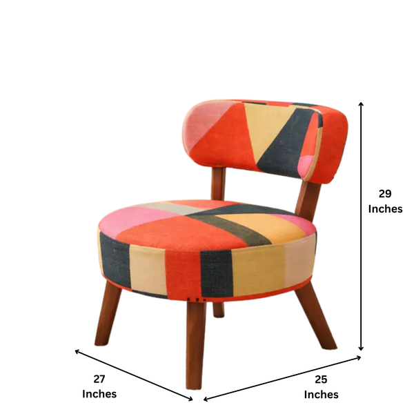 Geometric Print Cotton Accent Chair