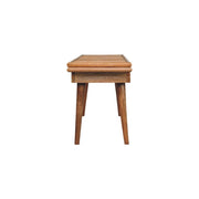 Tri-Panel Cane Top Wood Bench