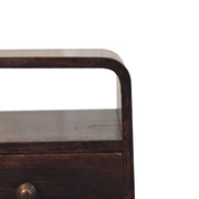 Curved Mango Wood Mini Nightstand