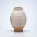 Ribbed Ceramic Short Vase