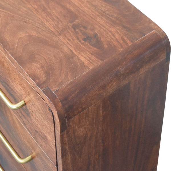 Rounded Mango Wood Three-Drawer Chest
