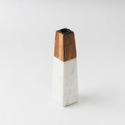 Tapered Marble Acacia Candleholder