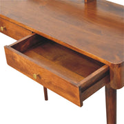 Raised-Back Chestnut Mango Wood Console Table