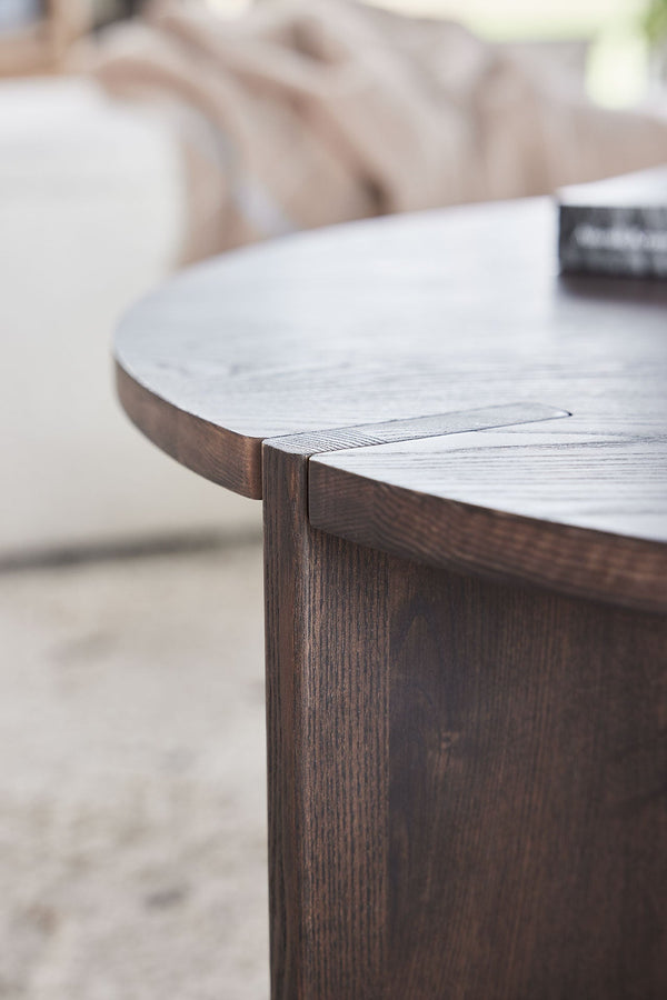 Dark Stained Ash Round Coffee Table