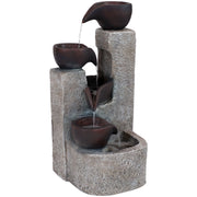 Tiered Vessel Solar Outdoor Fountain