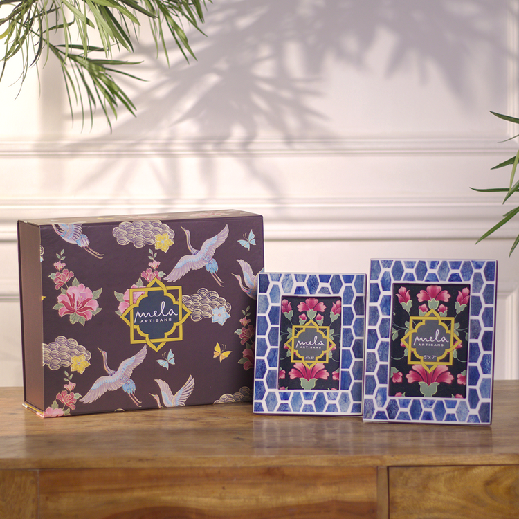 Bone Inlay Photo Frame Set