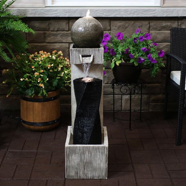 Sphere Column Outdoor Water Fountain