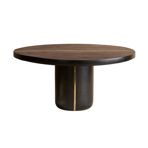 Dark-Stained Wood Pedestal Stand