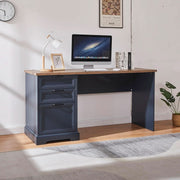 Navy Farmhouse Charging Executive Desk – home office set (view 7) | Roost & Roam