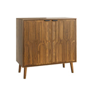 Arched Panel Walnut-Tone Storage Buffet
