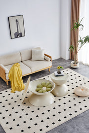 Hourglass Metal Round Table Set — Sculptural cream metal table set with hidden storage bowl inside