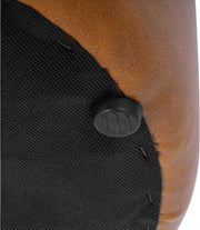 Banded Faux Leather Round Ottoman – ottoman (view 6) | Roost & Roam