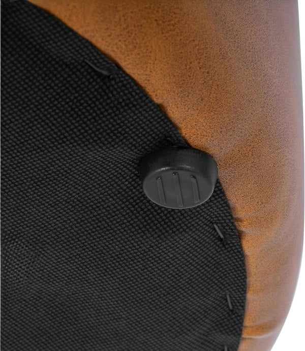 Banded Faux Leather Round Ottoman – ottoman (view 6) | Roost & Roam