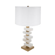 Stacked Alabaster Slab Table Lamp
