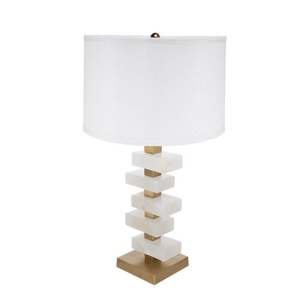 Stacked Alabaster Slab Table Lamp
