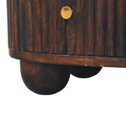 Fluted Mango Wood Drum Nightstand
