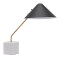 Black Conical Shade Marble Base Table Lamp