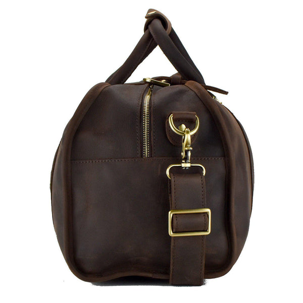 Dark Brown Leather Duffel Bag