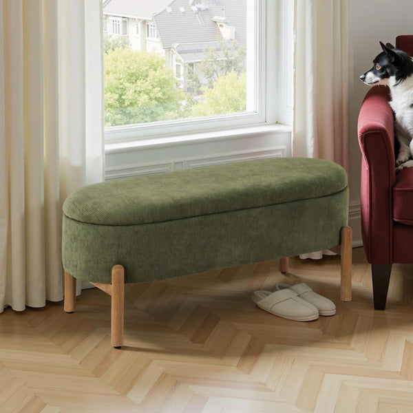 Corduroy Storage Bench Ottoman – ottoman (view 5) | Roost & Roam