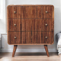 Ridged Mango Wood Three-Drawer Chest