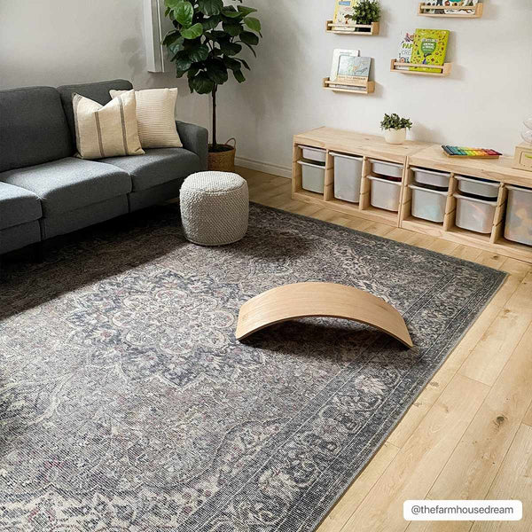 Sage Medallion Washable Area Rug