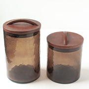 Smoke Glass Lidded Canister