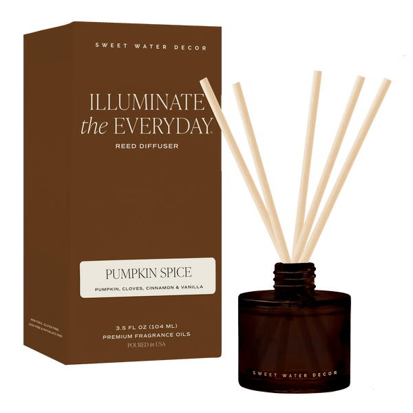 Pumpkin Spice Reed Diffuser in Amber Glass, 3.5 oz