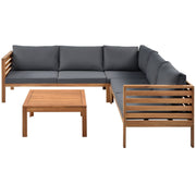 Acacia Wood Sectional Outdoor Sofa Set