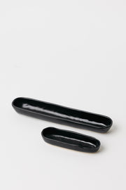 Glossy Black Ceramic Olive Bowl Set