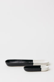 Two-Tone Ceramic Olive Bowl Set