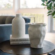 Textured Off-White Aluminum Vase
