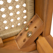 Acacia Wood Wicker Outdoor Dining Chair Set
